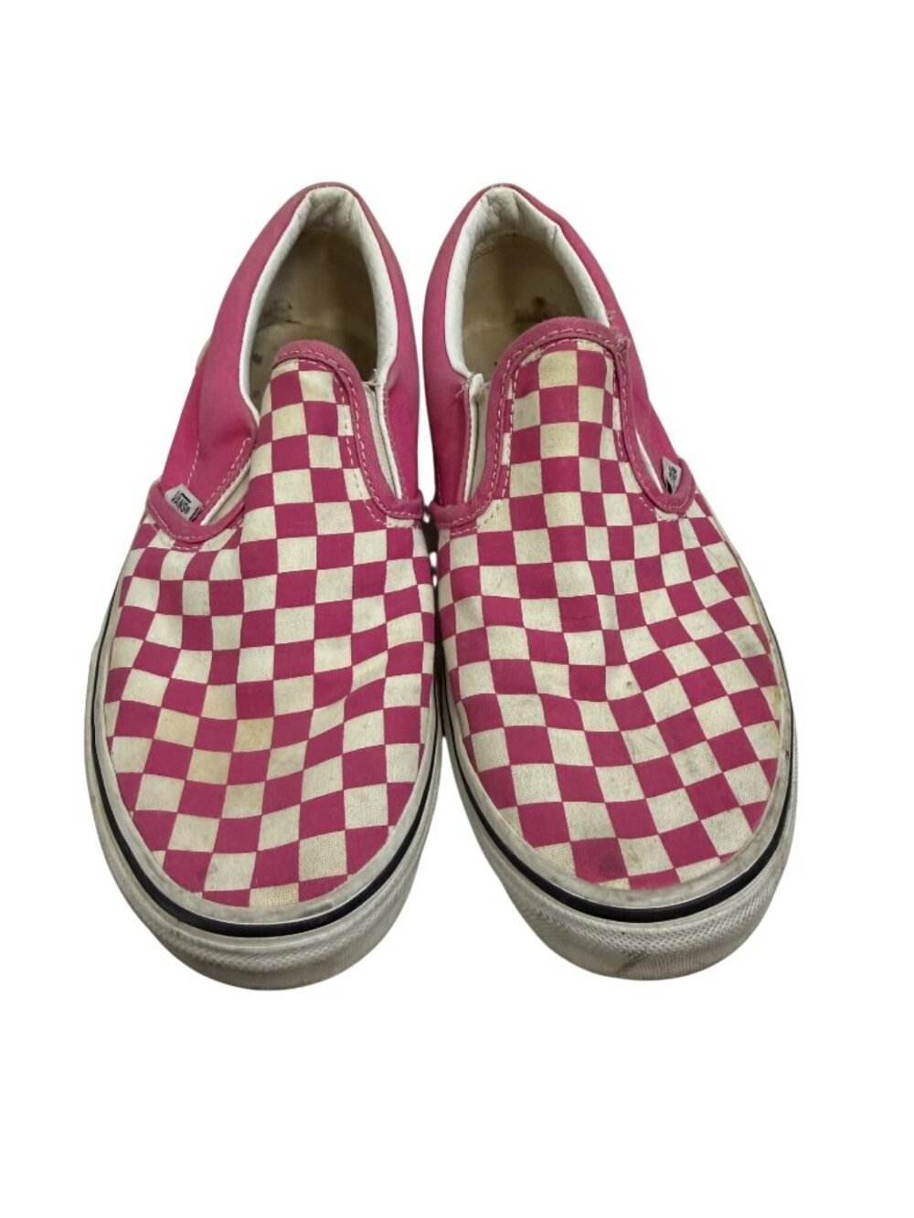 Vans Pink & White Checkerboard Slip-On Shoes Womens Size 7 Canvas Casual Sneaker